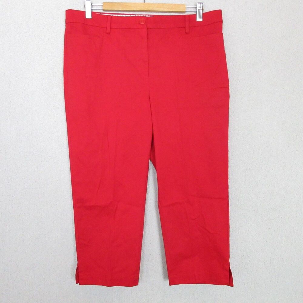 Talbots Perfect Skimmer Cropped Pants Women's Size 12‎ Red (36 x 22) Stretch